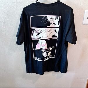 Graphic Anime Black and Pink T-Shirt